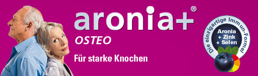 aronia+® OSTEO – für starke Knochen.