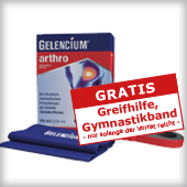 Aktion Gelencium Arthro Gratis Buch, Greifhilfe, Gymnastikband