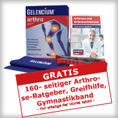Aktion Gelencium Arthro Gratis Buch, Greifhilfe, Gymnastikband