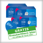 Aktion Ginkgo gratis Knautschherz blau