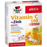 DOPPELHERZ Vitamin C 500+Zink Depot DIRECT Pellets